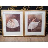 TWO SIGNED LIMITED EDITION PRINTS BY STEVE O CONNELL OF BALLERINAS, TITLED POISE AND PRECLUDE