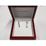 BOXED SILVER AND DIAMOND EARRINGS, UNWORN