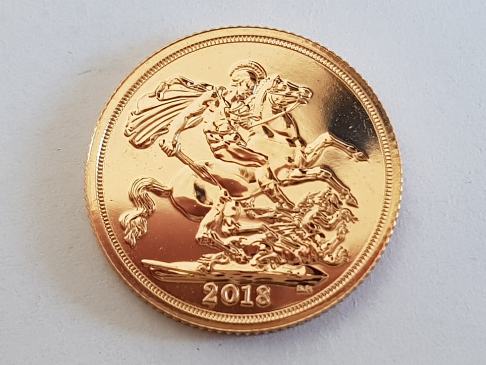 22CT GOLD 2018 FULL SOVEREIGN COIN