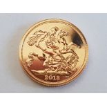 22CT GOLD 2018 FULL SOVEREIGN COIN