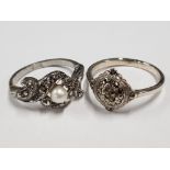 2 SILVER AND MARCASITE RINGS, SIZE K AND M, 5.1G GROSS WEIGHT