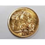 22CT GOLD 1906 FULL SOVEREIGN COIN, STRUCK IN SYDNEY