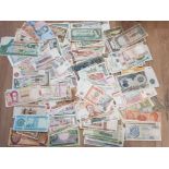 A TOTAL OF 280 BANKNOTES FROM AROUND THE WORLD IN MIXED CIRCULATED GRADES