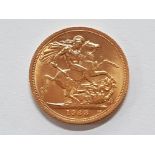 22CT GOLD 1968 FULL SOVEREIGN COIN