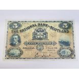 NATIONAL BANK OF SCOTLAND 5 POUNDS BANKNOTE DATED 1-3-1941, SERIES B294-294, PICK 259B, PRESSED