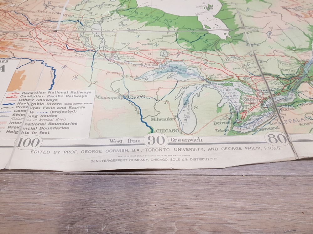 A WWII MAP OF CANADA BY GEORGE PHILIP AND SON LIMITED LONDON 91 X 112CM - Image 3 of 3