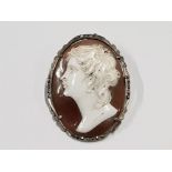 CAMEO BROOCH SET IN SILVER, 10G GROSS