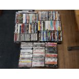 3 BOXES OF DVDS AND CDS, INCLUDES DVD BOX SETS, CSI, RAILWAY JOURNEYS ETC