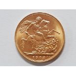 22CT GOLD 1904 FULL SOVEREIGN COIN