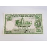 NORTH OF SCOTLAND BANK LTD 20 POUNDS BANKNOTE DATED 1-7-1949, SERIES PT 04912, WEBSTER SIGNATURE,