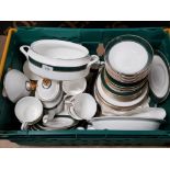 60 PIECES OF ST MICHAEL PEMBERTON FINE BONE CHINA IN CREAM, GREEN AND GILT