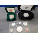 8 CANADA SILVER PROOF COINS SELECTION OF 1965 SET TO $1, 2003 $1 AND 2000 $20