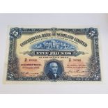 SCOTLAND COMMERCIAL BANK OF SCOTLAND LTD 5 POUNDS BANKNOTE DATED 6-8-1935, SERIES 14/N 16996, A