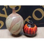 2 STUDIO POTTERY PIECES BY ANITA HARRIS AND DAVID WRIGHT