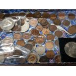 TRAY OF VARIOUS PRE DECIMAL COINAGE PLUS COMMEMORATIVE COINS