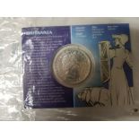 2001 SILVER £2 BRITTANIA COIN, ONE OUNCE FINE SILVER IN ROYAL MINT PACK, SEALED