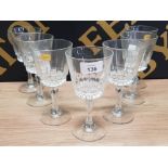 A SET OF 7 FRENCH LUMINARC WINE GLASSES