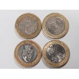 4 COLLECTABLE ANNIVERSARY 2 POUND COINS INCLUDES 2003 DNA DOUBLE HELIX, 2010 FLORENCE NIGHTINGALE,