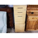 2 MODERN OFFICE CHESTS, 1 WITH THREE DRAWERS THE OTHER FITTED WITH 2