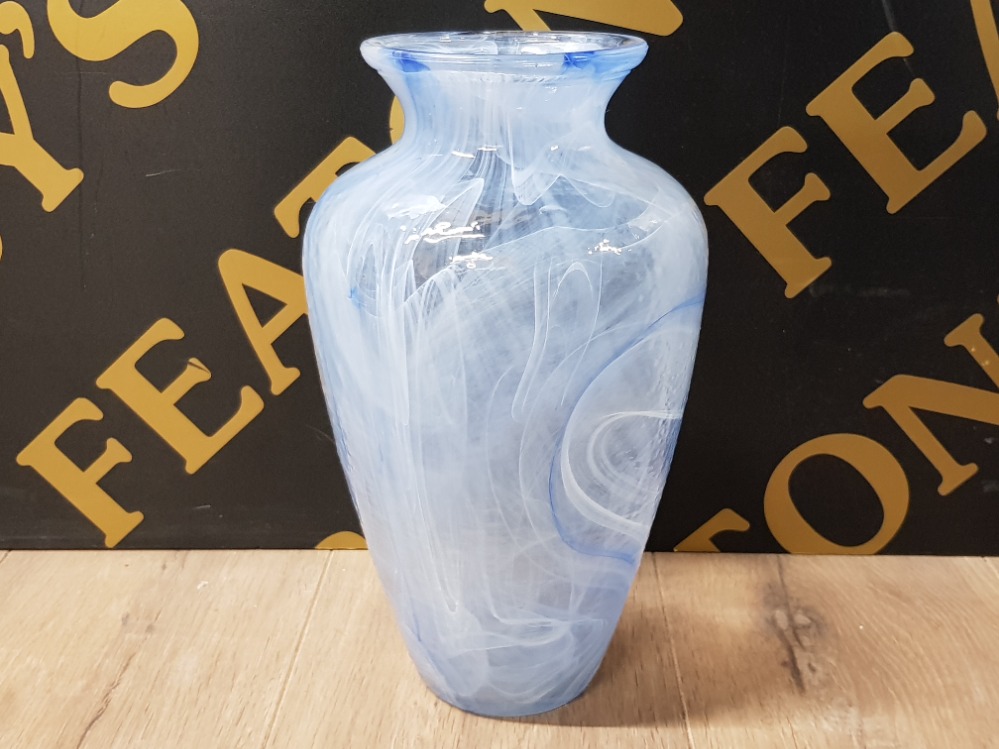 LARGE MOULD BLOWN ITALIAN MARBLED VASE