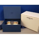 LADIES 18CT GOLD PLATED RAYMOND WEIL OTHELLO WRISTWATCH, IN FULL WORKING ORDER WITH ORIGINAL BOX