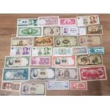 28 DIFFERENT CHINESE BANKNOTES IN MIXED GRADES