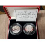 2X 1994 UK SILVER PROOF PIEDFORT FIFTY PENCE COIN SET
