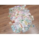 LARGE COLLECTION OF BANKNOTES FROM AROUND THE WORLD, OVER 200 NOTES, INCLUDES CHINESE AND PORTUGUESE