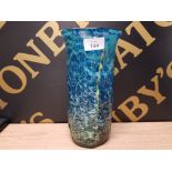 A MDINA GLASS FLARED VASE SIGNED 25.7CM