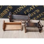 3 VINTAGE WOODEN BOOK TROUGHS