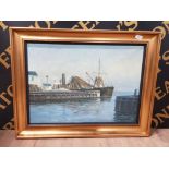 OIL ON CANVAS OF HARBOUR SCENE, SIGNED BOTTOM RIGHT