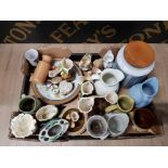 COLLECTION OF CERAMICS WITH SMALLER COLLECTABLES INC HORNSEA FLORAL WARE, STONEWARE AND JUGS