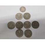 9 GREEK COINS INCLUDES EIGHT 10 DRACHMES AND ONE 20 DRACHMES
