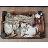 A BOX OF MISCELLANEOUS INC RINGTONS MALING WARE JUG BEATRIX POTTER FIGURES