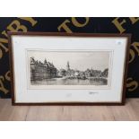 AN ETCHING BY HENDRIKUS ELIAS ROODENBURG DEN HAAG, SIGNED AND NO 329 18.5X41CM