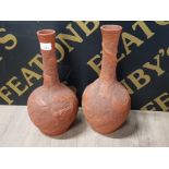 LARGE PAIR OF CHINESE TERRACOTTA DRAGON VASES