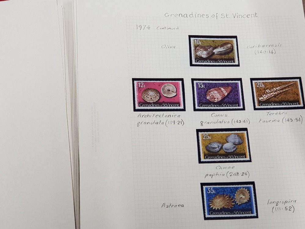 THEMATIC STAMP COLLECTION OF SEASHELLS NEATLY WRITTEN UP IN 17 MEDIUM SIZED ALBUMS PLUS STOCK - Image 2 of 4