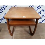 A NATHAN FURNITURE TEAK OCCASIONAL TABLE WITH UNDERTIER 50.5 X 50 X 50.5CM