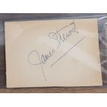 JAMES STEWART SIGNED ALBUM PAGE IN PLASTIC CASE, SUPPLIED WITH CERTIFICATE OF AUTHENTICITY