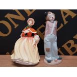 ROYAL DOULTON LADY FIGURE FROM THE PRETTY LADIES COLLECTION AUTUMN TOGETHER WITH A NADAL CLOWN 693