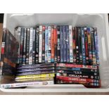 BOX OF DVDS, SOME BOX SETS SUCH AS 28 DAYS/WEEKS LATER AND GREATEST CITIES OF THE WORLD