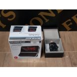 SILVER CREST CLOCK RADIO NEW IN BOX AND A SEMPRE AVIATION WATCH IN BOX