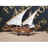 A MODEL KUWAITI BOOM SAILING SHIP