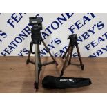 2 CAMERA TRIPODS ONE BY HAMMA GAMMA SERIES THE OTHER STAR 75 TOGETHER WITH ASSOCIATED HAMMA BAG