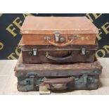 TWO VINTAGE BRIEFCASES AND A EVACUATION CASE