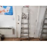 A PAIR OF FOLDING METAL STEP LADDERS BY YOUNGMAN