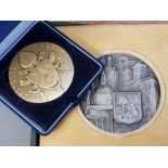 1966 CITY OF MADRID LARGE SILVER-BRONZE MEDAL BY THE MADRID MINT TOGETHER WITH THE VATICAN 2005
