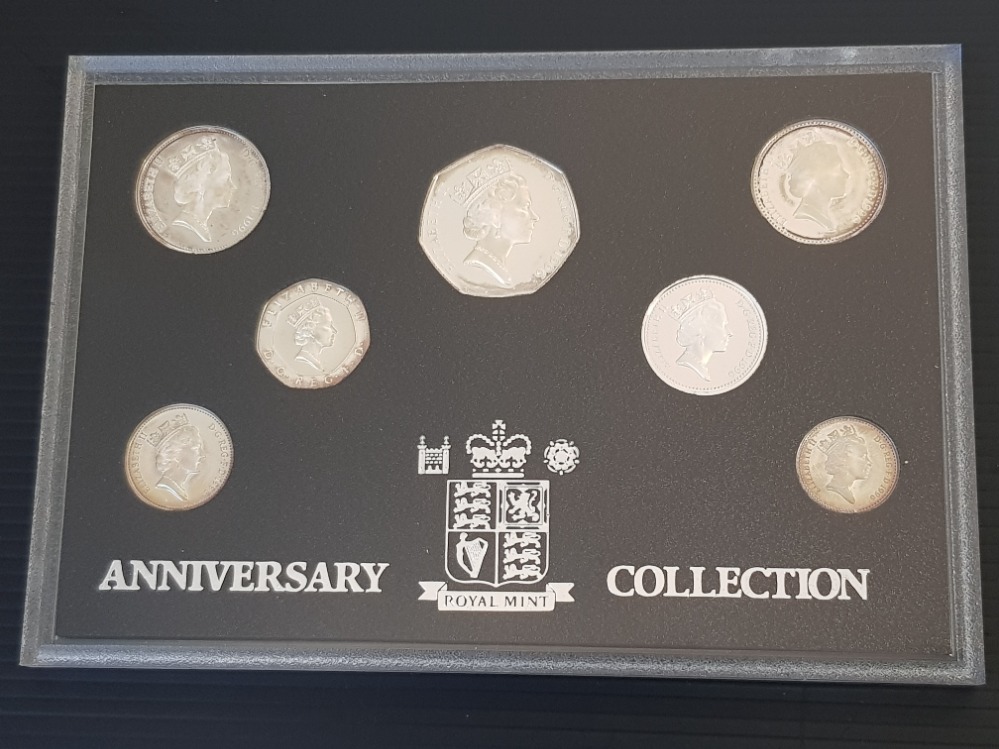UK ROYAL MINT 1996 SILVER PROOF ANNIVERSARY SET OF 7 COINS IN ROYAL MINT CASE OF ISSUE WITH - Image 3 of 3