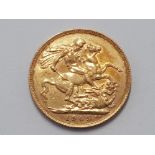 22CT YELLOW GOLD 1905 FULL SOVEREIGN COIN