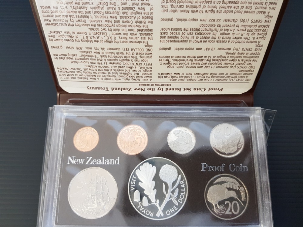 PROOF SET OF 7 NEW ZEALAND COINS DATED 1981INCLUDING 1 DOLLAR STERLING SILVER - Bild 3 aus 4